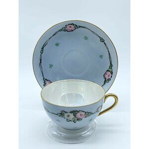 Nippon Nagoya Seito Sho 1900s Hand Painted Teacup And Saucer. Fantastic Shape!